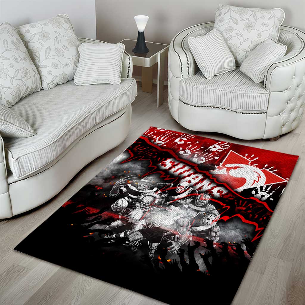 Step Into Horror Domain Swans Football Area Rug Halloween Horror Movie Characters - Aussie Hoodie
