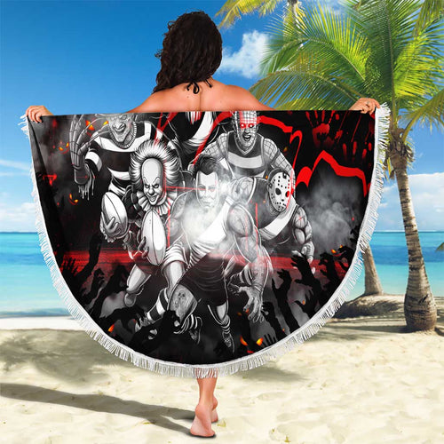 Step Into Horror Domain Swans Football Beach Blanket Halloween Horror Movie Characters - Aussie Hoodie