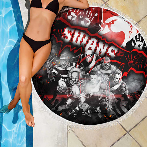 Step Into Horror Domain Swans Football Beach Blanket Halloween Horror Movie Characters - Aussie Hoodie