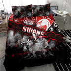 Step Into Horror Domain Swans Football Bedding Set Halloween Horror Movie Characters - Aussie Hoodie