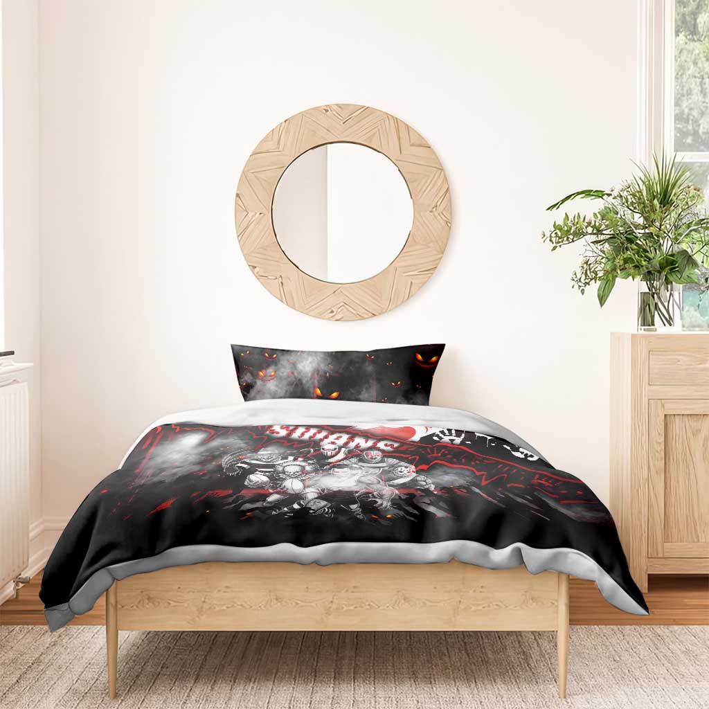 Step Into Horror Domain Swans Football Bedding Set Halloween Horror Movie Characters - Aussie Hoodie