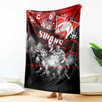 Step Into Horror Domain Swans Football Blanket Halloween Horror Movie Characters - Aussie Hoodie