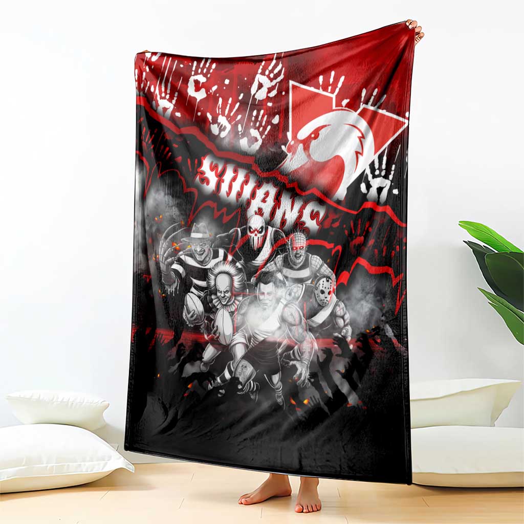 Step Into Horror Domain Swans Football Blanket Halloween Horror Movie Characters - Aussie Hoodie
