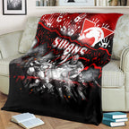 Step Into Horror Domain Swans Football Blanket Halloween Horror Movie Characters - Aussie Hoodie