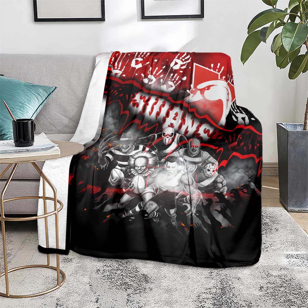 Step Into Horror Domain Swans Football Blanket Halloween Horror Movie Characters - Aussie Hoodie