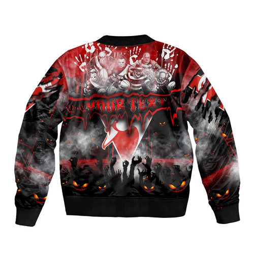 Step Into Horror Domain Swans Football Bomber Jacket Halloween Horror Movie Characters - Aussie Hoodie
