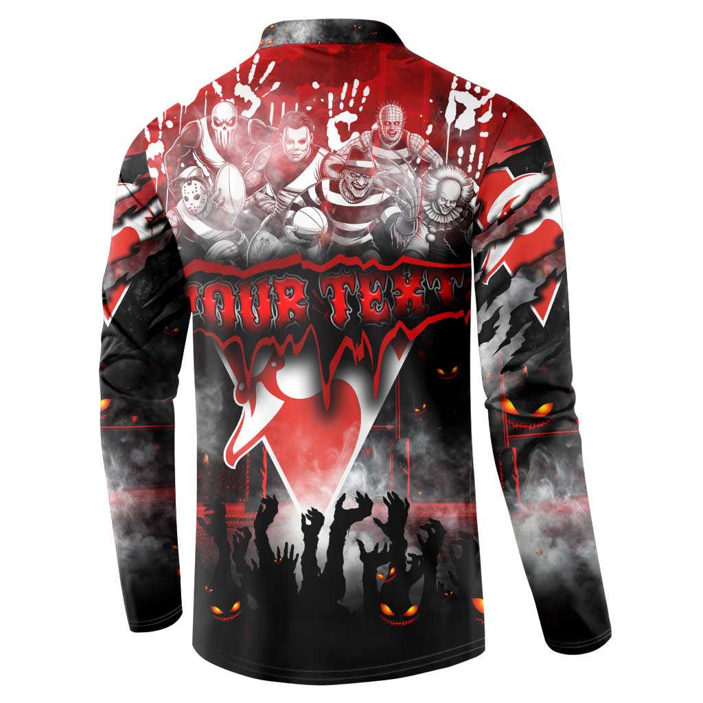 Step Into Horror Domain Swans Football Button Sweatshirt Halloween Horror Movie Characters - Aussie Hoodie