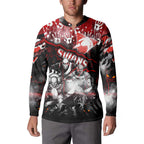 Step Into Horror Domain Swans Football Button Sweatshirt Halloween Horror Movie Characters - Aussie Hoodie