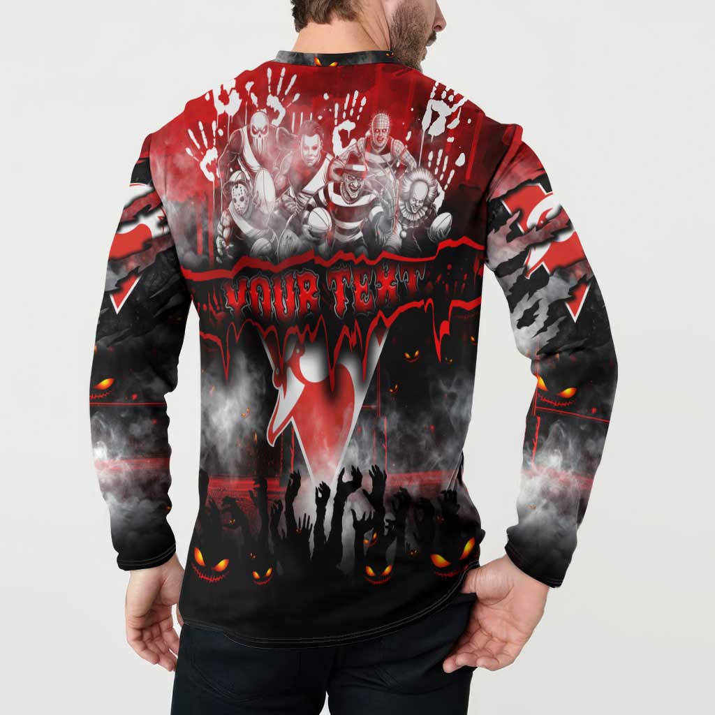 Step Into Horror Domain Swans Football Button Sweatshirt Halloween Horror Movie Characters - Aussie Hoodie