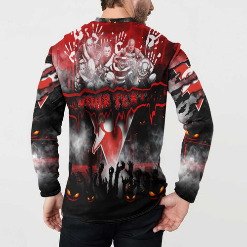 Step Into Horror Domain Swans Football Button Sweatshirt Halloween Horror Movie Characters - Aussie Hoodie