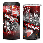 Step Into Horror Domain Swans Football 4 in 1 Can Cooler Tumbler Halloween Horror Movie Characters - Aussie Hoodie
