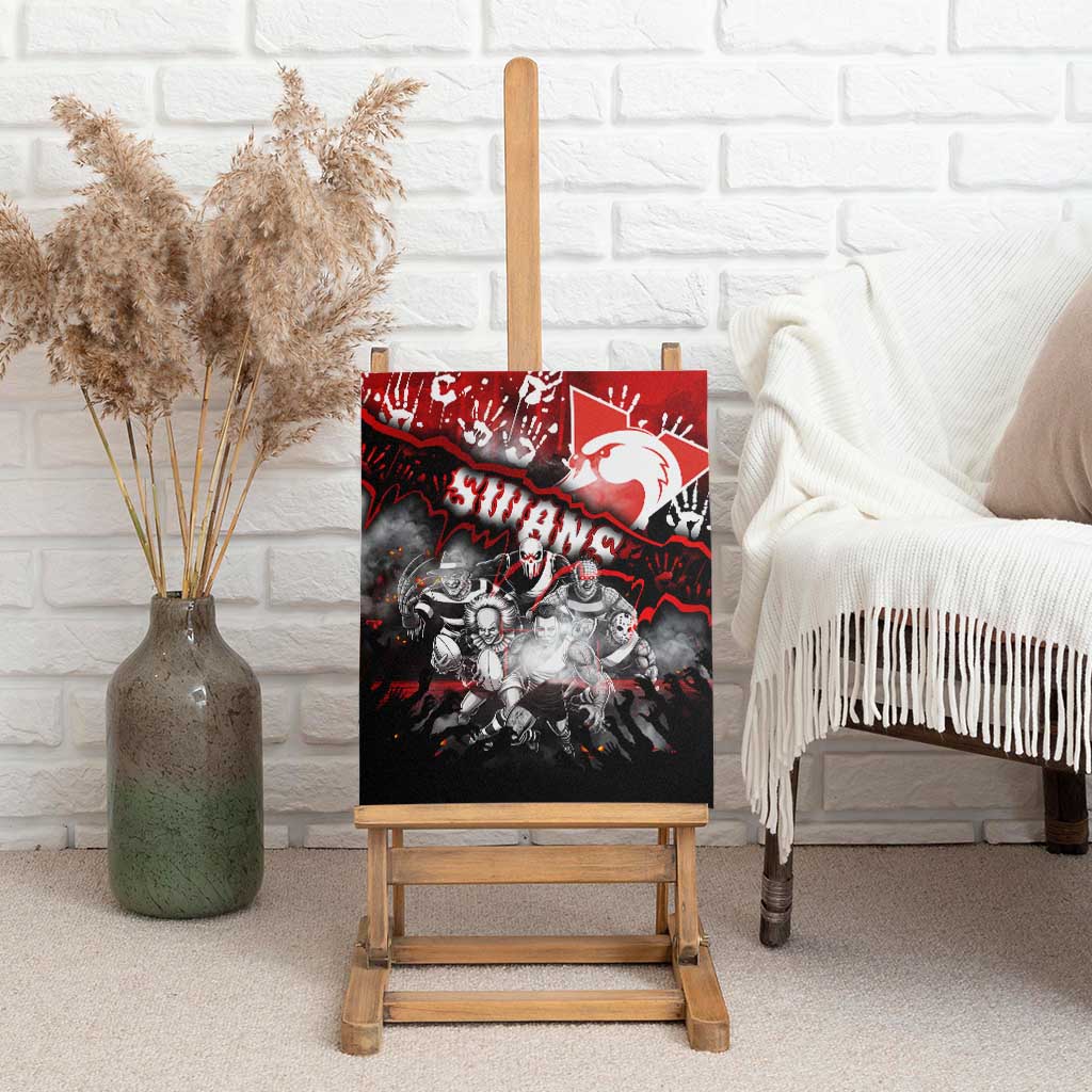 Step Into Horror Domain Swans Football Canvas Wall Art Halloween Horror Movie Characters - Aussie Hoodie