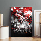 Step Into Horror Domain Swans Football Canvas Wall Art Halloween Horror Movie Characters - Aussie Hoodie
