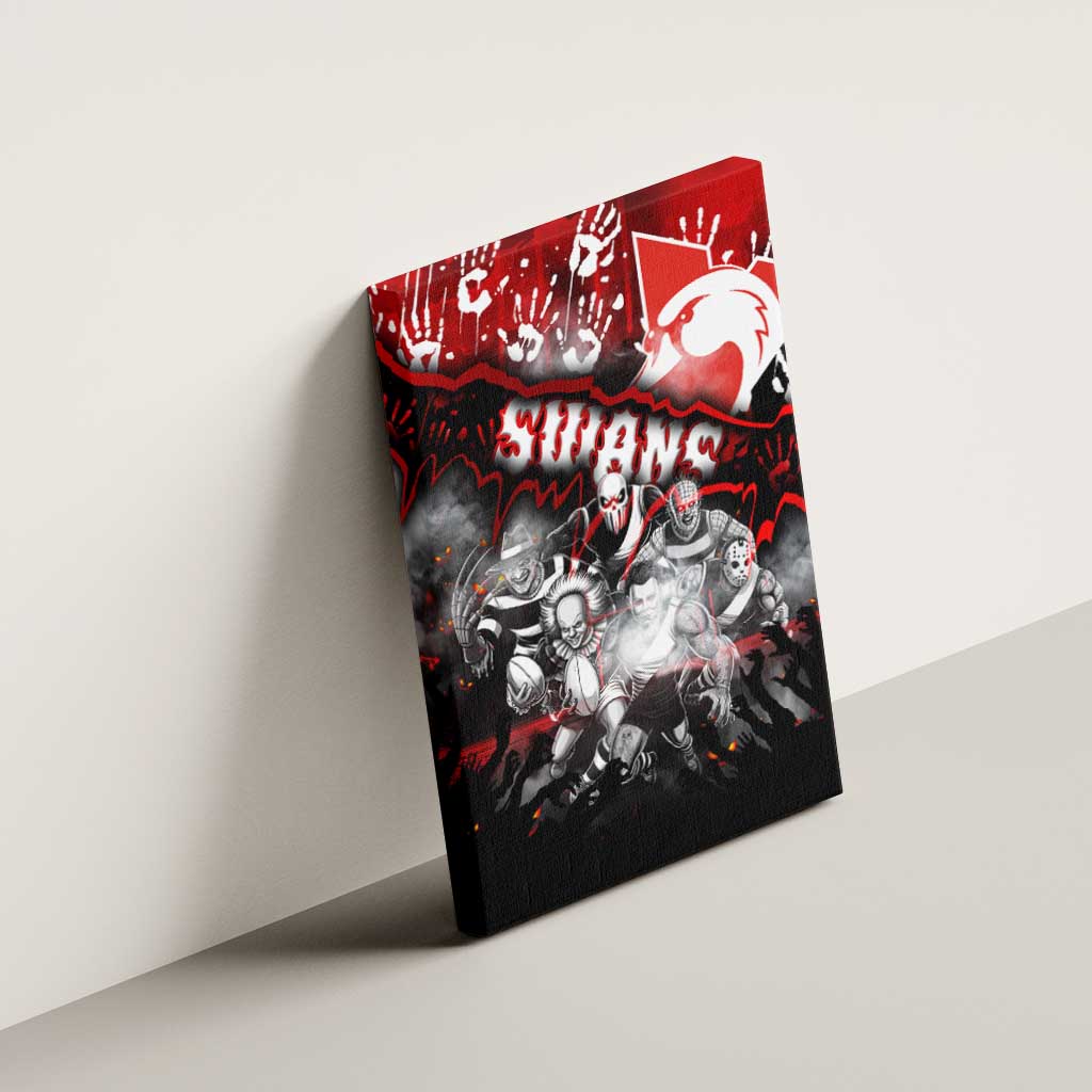 Step Into Horror Domain Swans Football Canvas Wall Art Halloween Horror Movie Characters - Aussie Hoodie