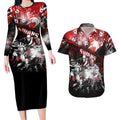 Step Into Horror Domain Swans Football Couples Matching Long Sleeve Bodycon Dress and Hawaiian Shirt Halloween Horror Movie Characters - Aussie Hoodie