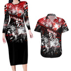 Step Into Horror Domain Swans Football Couples Matching Long Sleeve Bodycon Dress and Hawaiian Shirt Halloween Horror Movie Characters - Aussie Hoodie