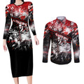 Step Into Horror Domain Swans Football Couples Matching Long Sleeve Bodycon Dress and Long Sleeve Button Shirt Halloween Horror Movie Characters - Aussie Hoodie