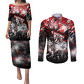 Step Into Horror Domain Swans Football Couples Matching Puletasi and Long Sleeve Button Shirt Halloween Horror Movie Characters - Aussie Hoodie