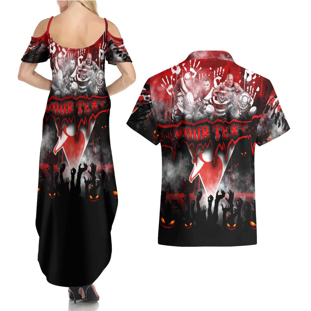 Step Into Horror Domain Swans Football Couples Matching Summer Maxi Dress and Hawaiian Shirt Halloween Horror Movie Characters - Aussie Hoodie