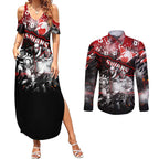 Step Into Horror Domain Swans Football Couples Matching Summer Maxi Dress and Long Sleeve Button Shirt Halloween Horror Movie Characters - Aussie Hoodie
