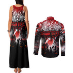 Step Into Horror Domain Swans Football Couples Matching Tank Maxi Dress and Long Sleeve Button Shirt Halloween Horror Movie Characters - Aussie Hoodie