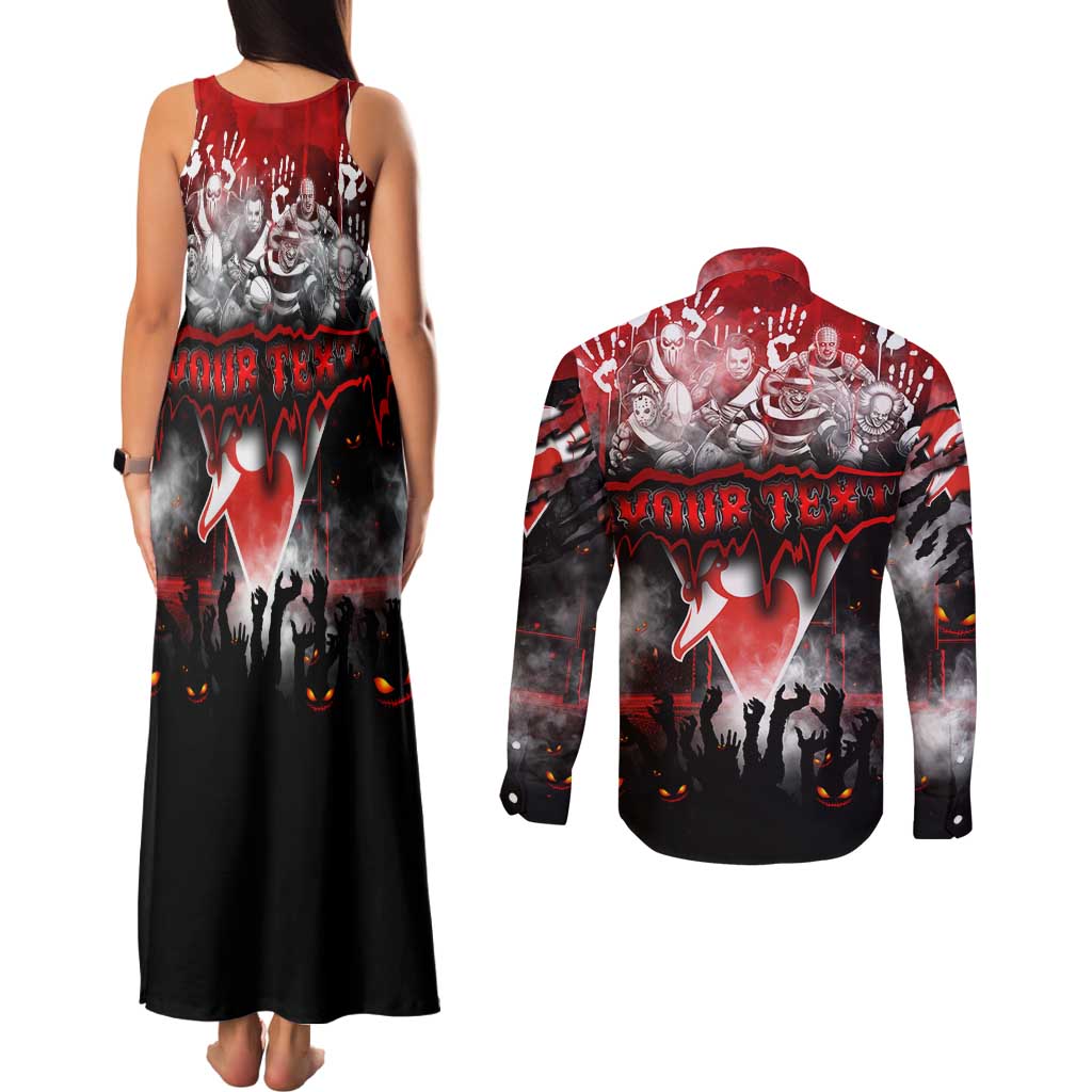 Step Into Horror Domain Swans Football Couples Matching Tank Maxi Dress and Long Sleeve Button Shirt Halloween Horror Movie Characters - Aussie Hoodie