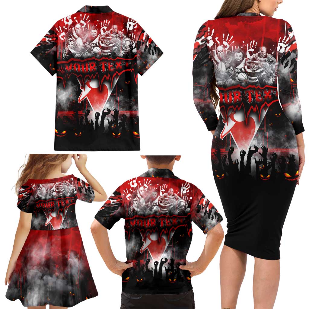 Step Into Horror Domain Swans Football Family Matching Long Sleeve Bodycon Dress and Hawaiian Shirt Halloween Horror Movie Characters - Aussie Hoodie