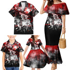 Step Into Horror Domain Swans Football Family Matching Mermaid Dress and Hawaiian Shirt Halloween Horror Movie Characters - Aussie Hoodie