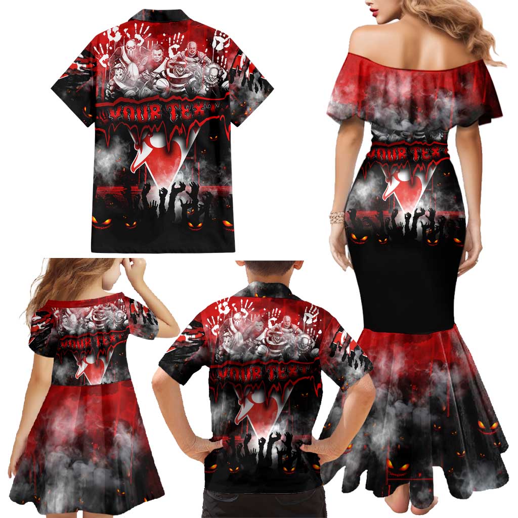 Step Into Horror Domain Swans Football Family Matching Mermaid Dress and Hawaiian Shirt Halloween Horror Movie Characters - Aussie Hoodie