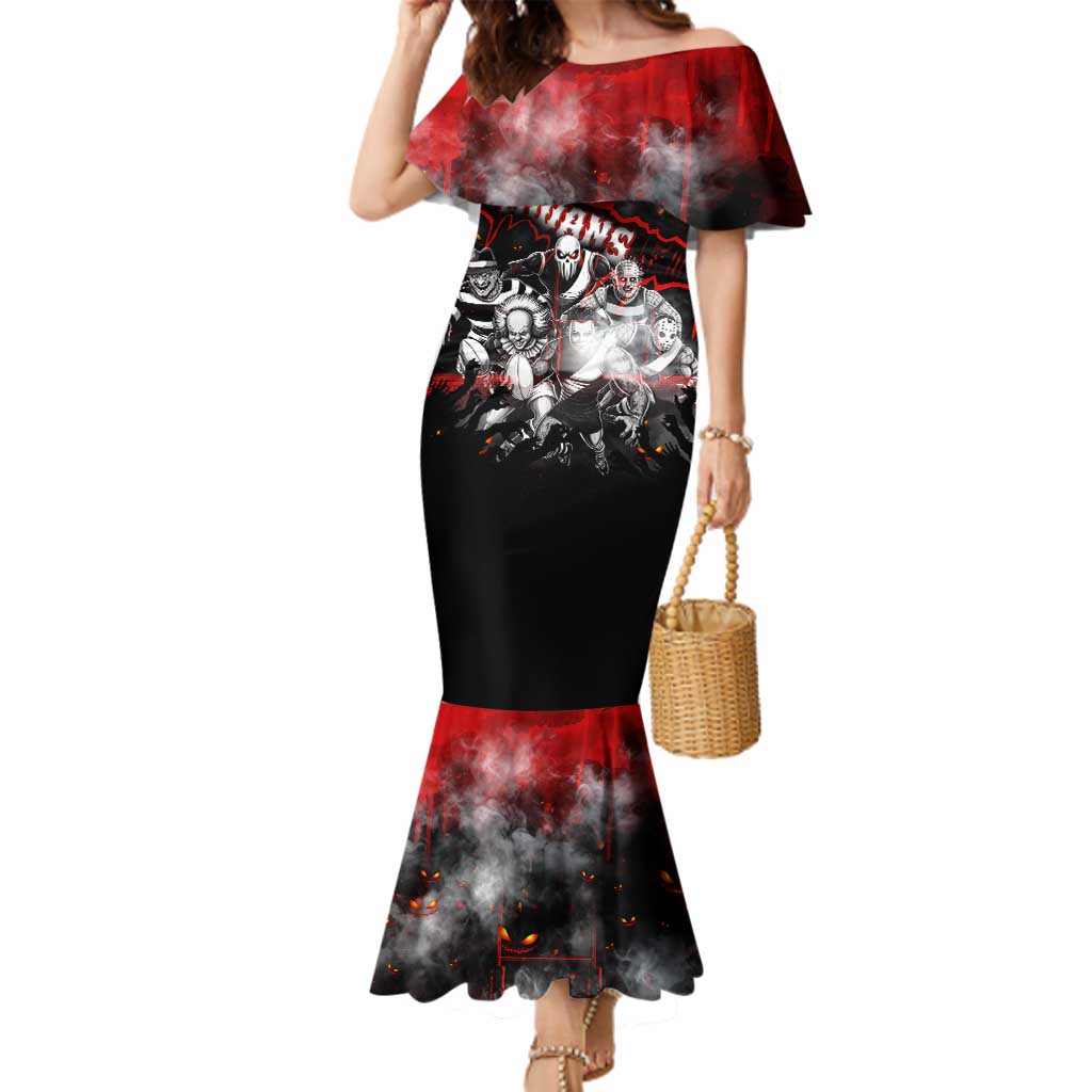 Step Into Horror Domain Swans Football Family Matching Mermaid Dress and Hawaiian Shirt Halloween Horror Movie Characters - Aussie Hoodie