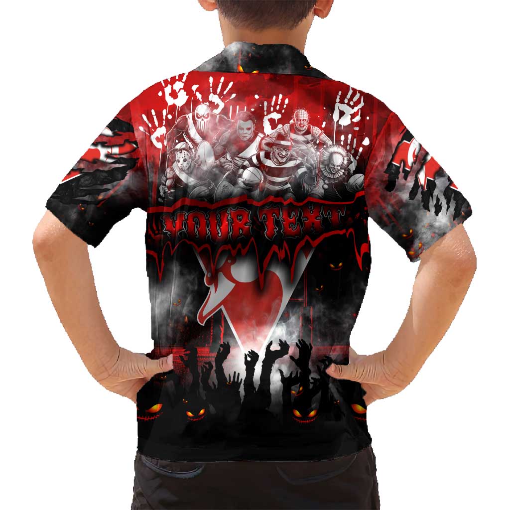 Step Into Horror Domain Swans Football Family Matching Off Shoulder Maxi Dress and Hawaiian Shirt Halloween Horror Movie Characters - Aussie Hoodie