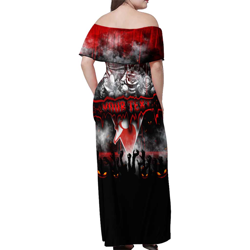 Step Into Horror Domain Swans Football Family Matching Off Shoulder Maxi Dress and Hawaiian Shirt Halloween Horror Movie Characters - Aussie Hoodie