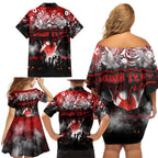 Step Into Horror Domain Swans Football Family Matching Off Shoulder Short Dress and Hawaiian Shirt Halloween Horror Movie Characters - Aussie Hoodie