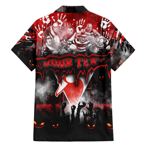 Step Into Horror Domain Swans Football Family Matching Off Shoulder Short Dress and Hawaiian Shirt Halloween Horror Movie Characters - Aussie Hoodie