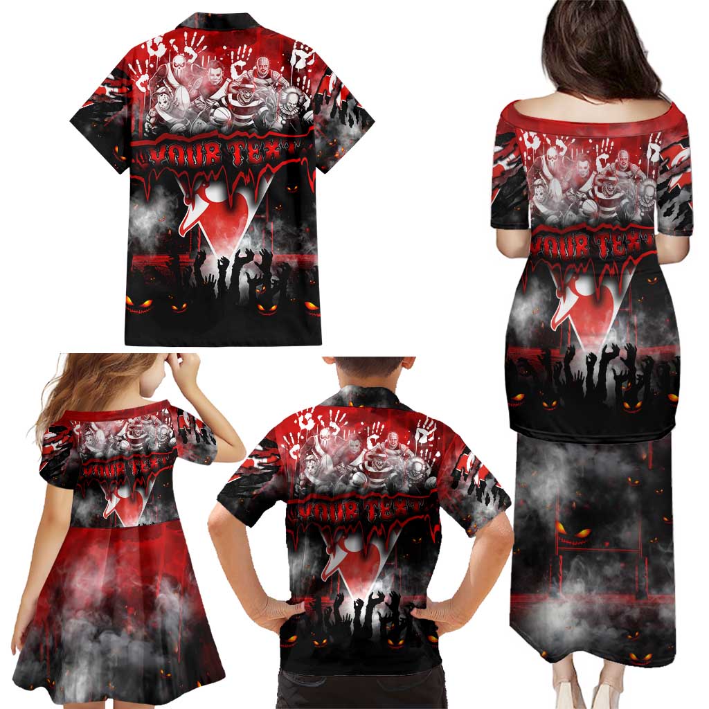 Step Into Horror Domain Swans Football Family Matching Puletasi and Hawaiian Shirt Halloween Horror Movie Characters - Aussie Hoodie