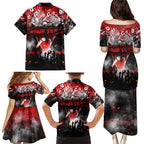 Step Into Horror Domain Swans Football Family Matching Puletasi and Hawaiian Shirt Halloween Horror Movie Characters - Aussie Hoodie