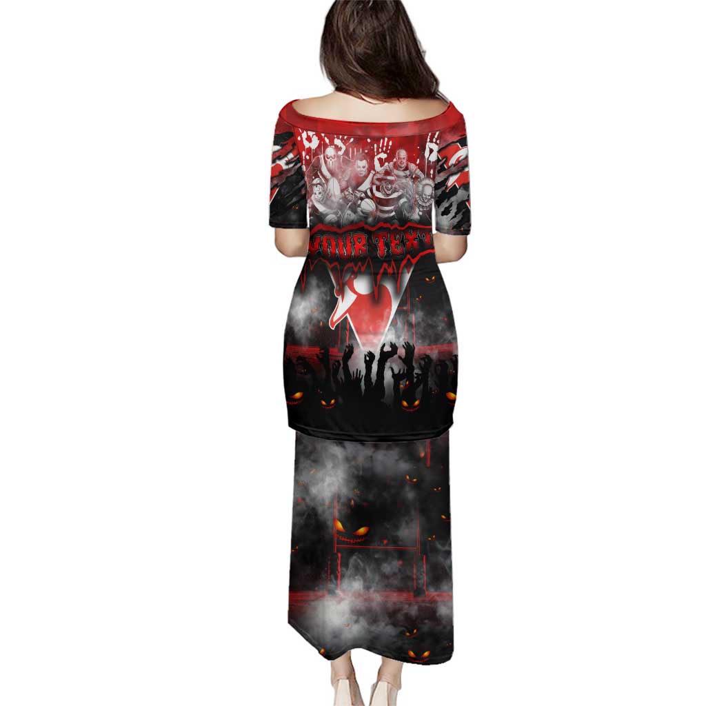 Step Into Horror Domain Swans Football Family Matching Puletasi and Hawaiian Shirt Halloween Horror Movie Characters - Aussie Hoodie