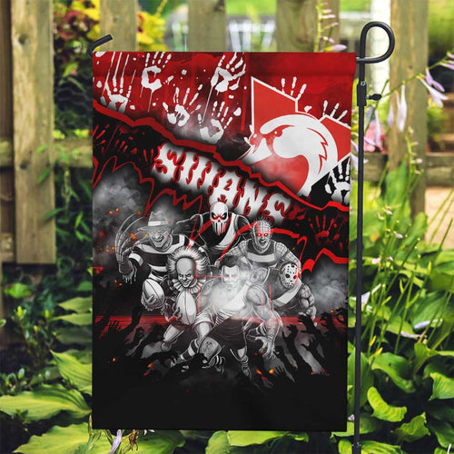 Step Into Horror Domain Swans Football Garden Flag Halloween Horror Movie Characters - Aussie Hoodie