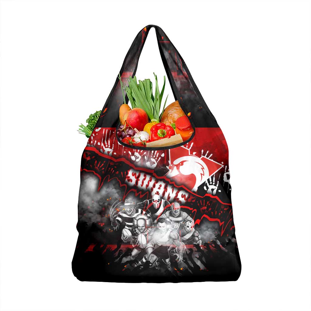 Step Into Horror Domain Swans Football Grocery Bag Halloween Horror Movie Characters - Aussie Hoodie