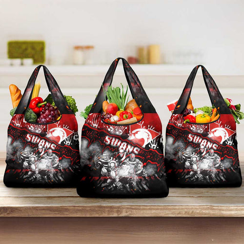 Step Into Horror Domain Swans Football Grocery Bag Halloween Horror Movie Characters - Aussie Hoodie
