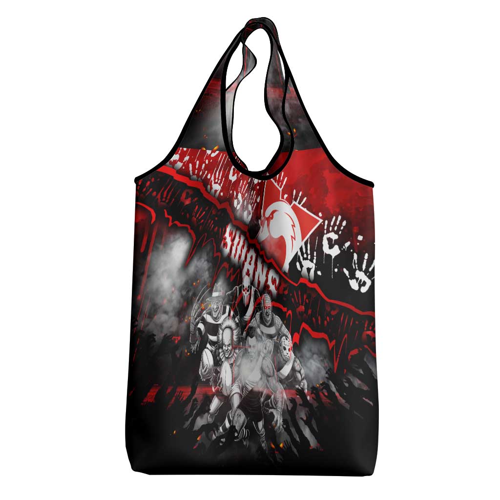 Step Into Horror Domain Swans Football Grocery Bag Halloween Horror Movie Characters - Aussie Hoodie