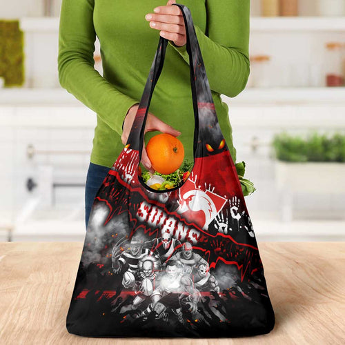 Step Into Horror Domain Swans Football Grocery Bag Halloween Horror Movie Characters - Aussie Hoodie
