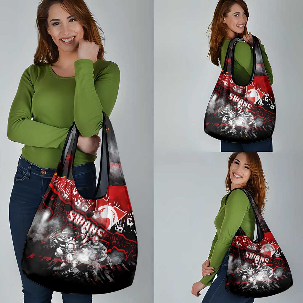 Step Into Horror Domain Swans Football Grocery Bag Halloween Horror Movie Characters - Aussie Hoodie