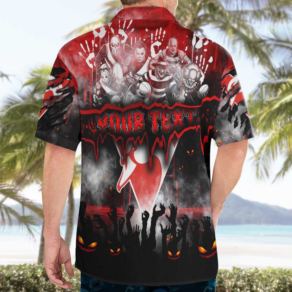 Step Into Horror Domain Swans Football Hawaiian Shirt Halloween Horror Movie Characters - Aussie Hoodie