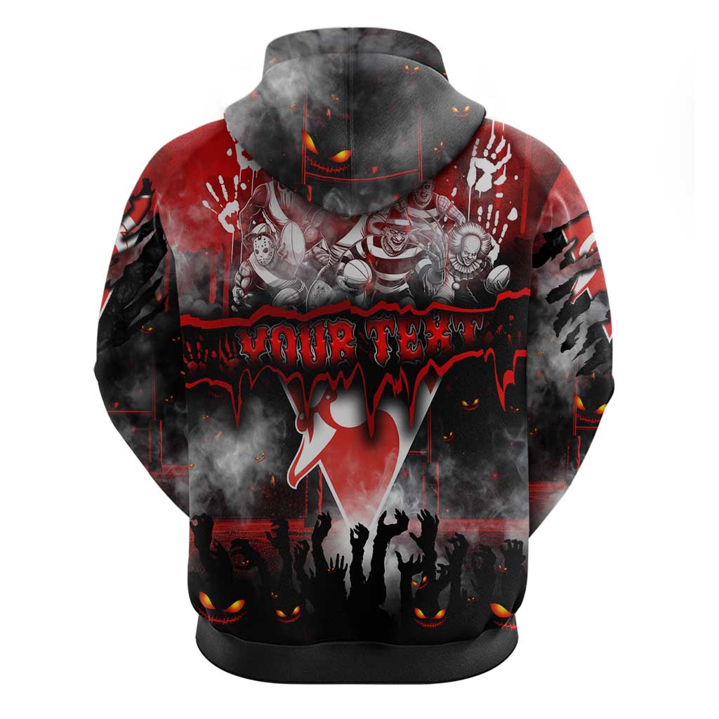 Step Into Horror Domain Swans Football Hoodie Halloween Horror Movie Characters - Aussie Hoodie