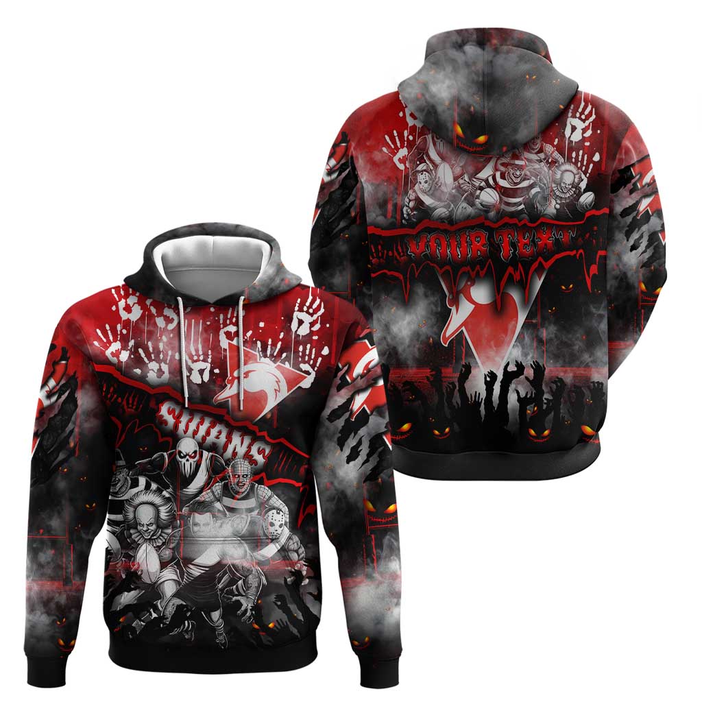 Step Into Horror Domain Swans Football Hoodie Halloween Horror Movie Characters - Aussie Hoodie