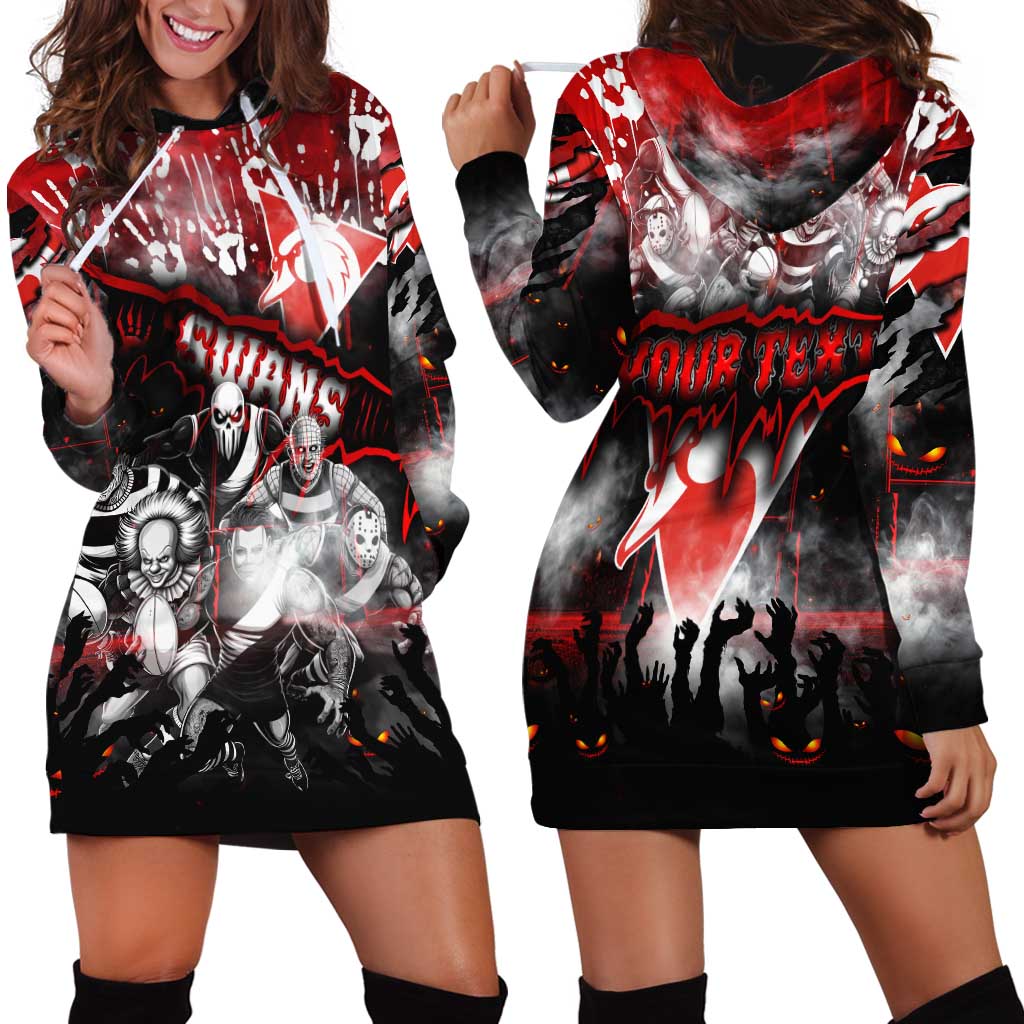 Step Into Horror Domain Swans Football Hoodie Dress Halloween Horror Movie Characters - Aussie Hoodie