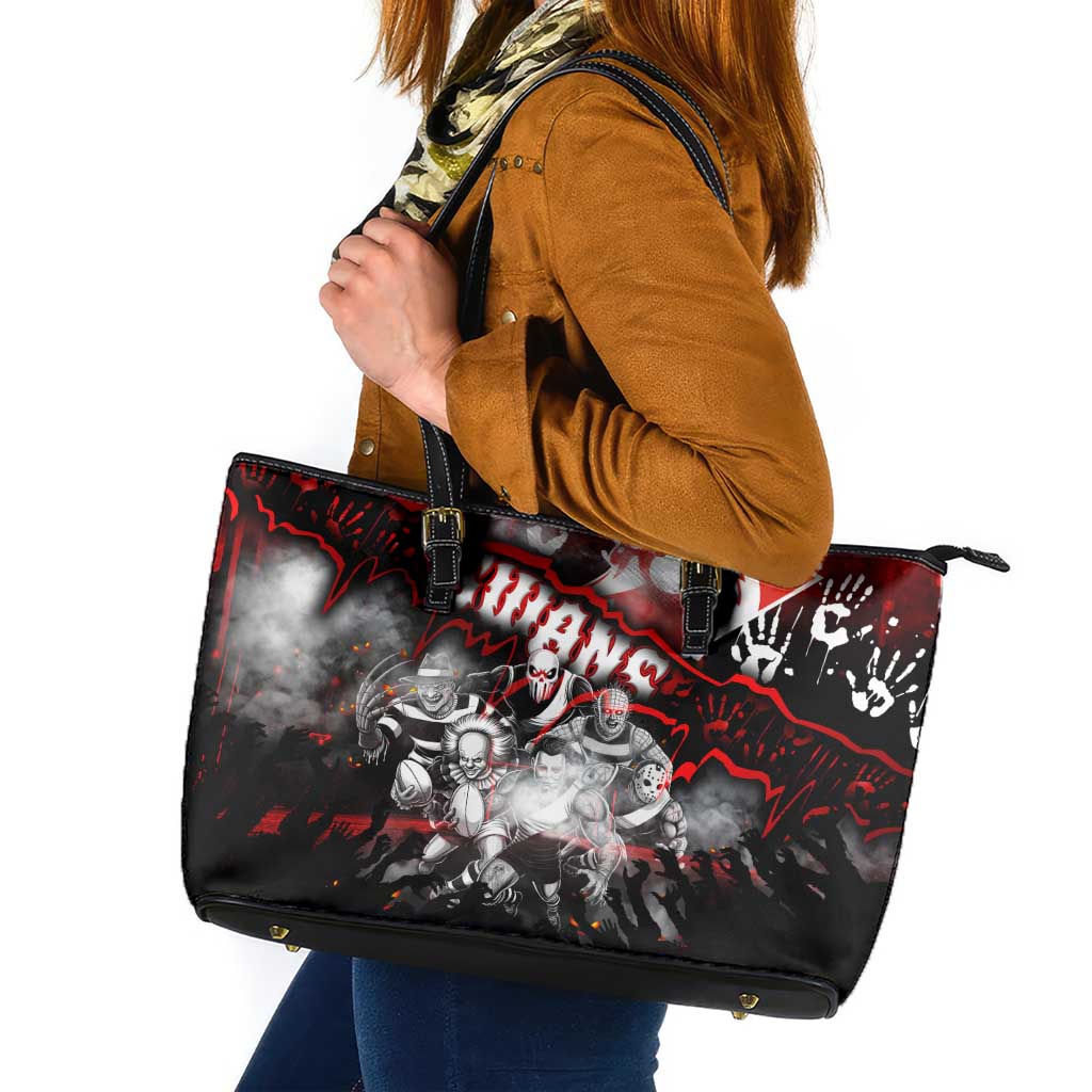 Step Into Horror Domain Swans Football Leather Tote Bag Halloween Horror Movie Characters - Aussie Hoodie