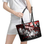 Step Into Horror Domain Swans Football Leather Tote Bag Halloween Horror Movie Characters - Aussie Hoodie