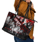 Step Into Horror Domain Swans Football Leather Tote Bag Halloween Horror Movie Characters - Aussie Hoodie